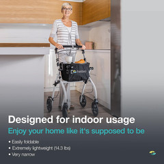 Compact Foldable Walker for Seniors – 23.6″ Wide, Adjustable Height, Easy to Use