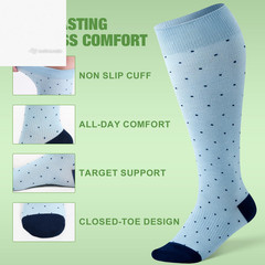 [2 Pairs] Plus Size Compression Socks Wide Calf Bamboo 15-20 mmHg Knee High