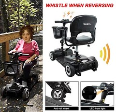 KRYL Foldable 4 Wheel Mobility Scooter for Seniors, 265lbs Max Weight Powered