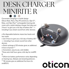 Oticon MiniRite R Opn S3 Hearing Aids & Charger