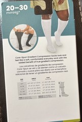 NEW! Core-Spun 20-30mmHg Gradient Compression Support Socks Sz- XL Black Knee Hi