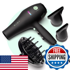 Mint Professional Series Blackbird Infrared Ionic Hair Dryer Diffuser By Quiet