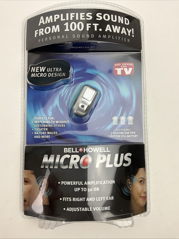 Bell & Howell Micro Plus Sound Amplifier Hearing Aid 50DB New