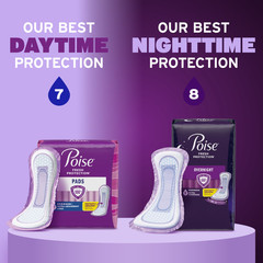 Poise Incontinence Overnight Pads 8 Drop Extra Coverage Long 96 Count 4 Packs