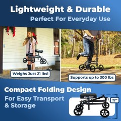 KneeRover® Steerable Knee Scooter Green With Basket and Brake Lightly Used