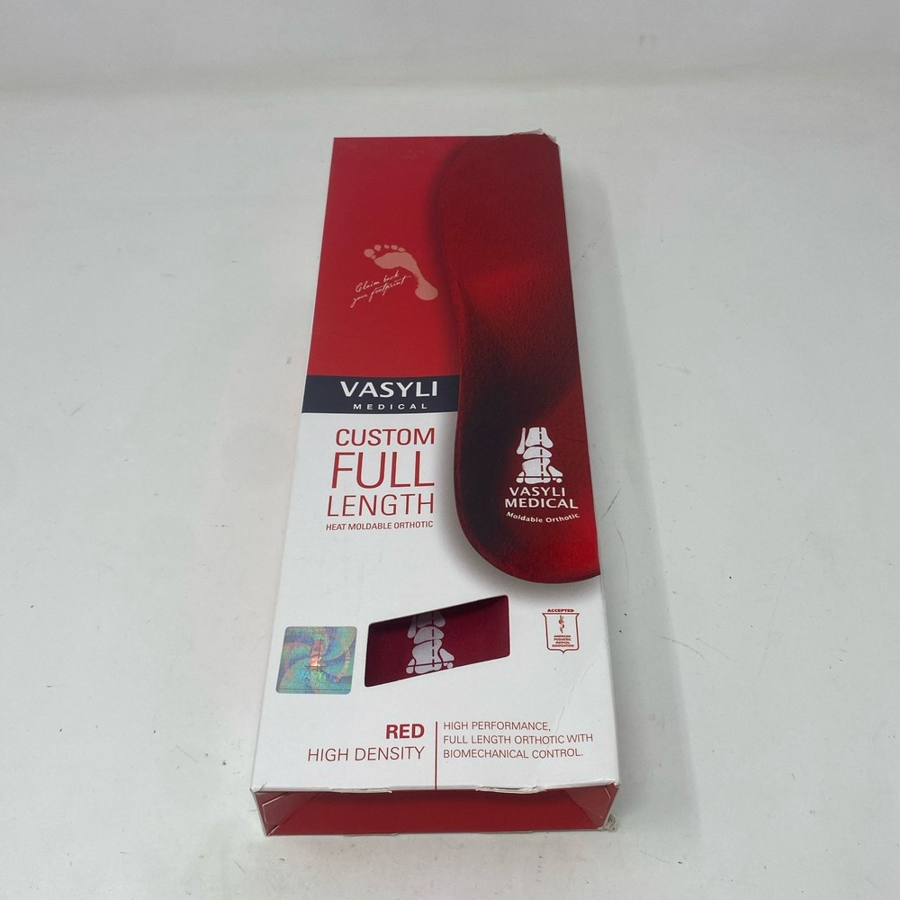 Vasyli Medical Red High Density Full-Length Orthotic Insoles – Small