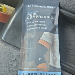 Mission Pro Quick Dry Cool Compression Elbow Sleeve Cool to the Touch Black L/XL