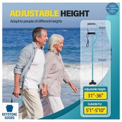 Walking Cane Adjustable Offset Handle 31-36 Inch Lightweight Aluminum Foam Grip