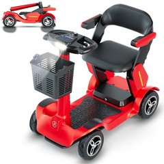Red 1000W Mobility Scooter 35Mile Range 4-Wheel Basket Portable Wheelchair Fold