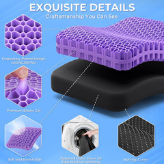 Gel Seat Cushion for Long Sitting, Enlarged & Thickened Patent Design, Breathabl