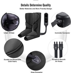 FIT KING Leg and Foot Massager Compression Circulation for Muscle Pain Relieve