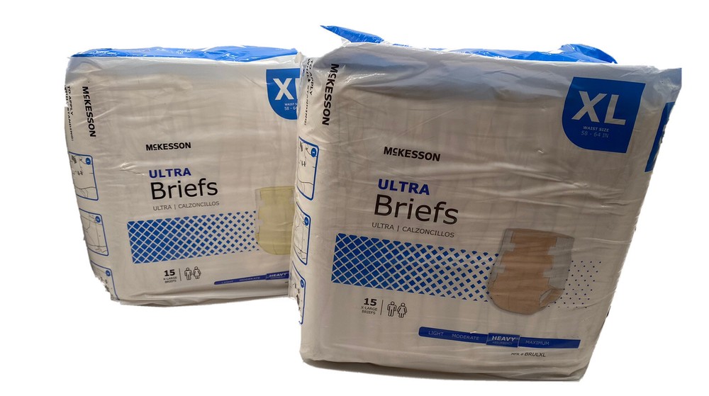 McKesson Ultra Briefs disposable underwear 15 Ct XL 58″-64″ 2 Packages
