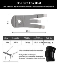 Black Knee Brace Compression Sleeve Patellar Tendon Support Meniscus Tear Pain