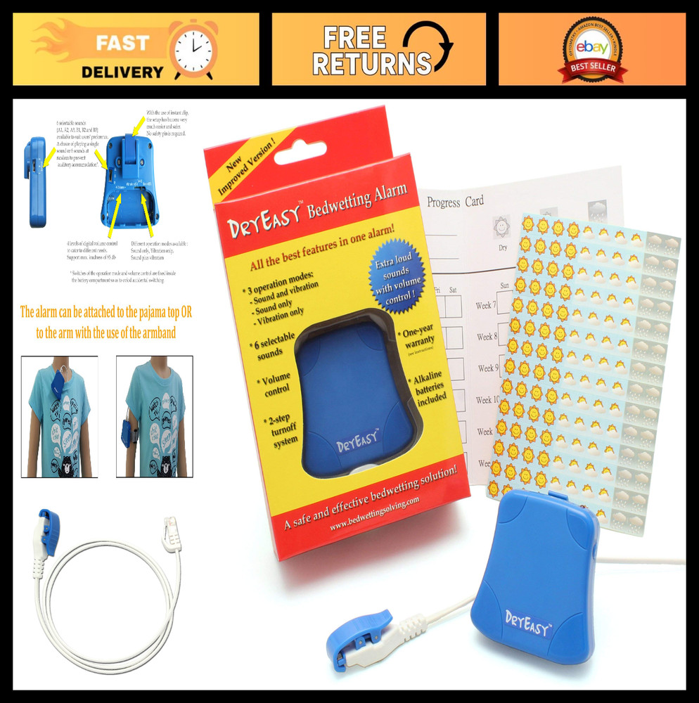 Bedwetting Alarm with Adjustable Volume, 6 Sounds & Vibration Alert – Effective