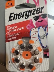 Energizer (8-Pack) Sz 13 Made in USA (8) Hearing Aid Batteries NEW