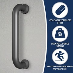 12 Inch Bath Grab Bar Safety Shower Handle with Mounted Screws Aluminum Black