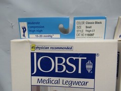 3 Jobst Ultrasheer Thigh High CT Silicone Lace Band 15 -20 mmHg SMALL Black N39M