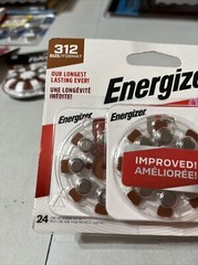 Energizer Size 312 24 PK Hearing aid batteries Exp 4/25