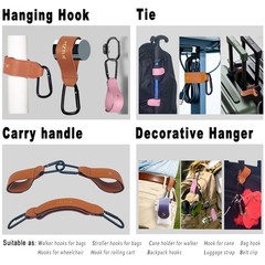MZTUE Walker Hook for Bags, Premium Stroller Hooks with Anti-Snag & Pink