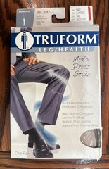 TRUFORM Men’s Dress Socks Moderate Compression 15-20 mmHg Tan XL 1943TN-XL