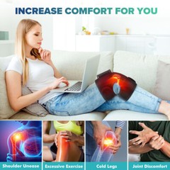 Electric Knee Massager Heated Vibration Joint Brace Therapy Shoulder Pain Relief