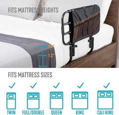 EZ Adjust Bed Rail, Adjustable Senior Bedrail and Safety Assist Railing 1619ER10