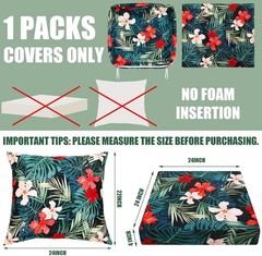 2 Pcs Hawaiian Outdoor Cushion Covers, Patio Chair Seat As Pictures Shown