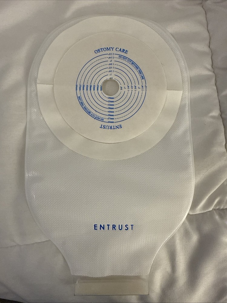 10 PCs ENTRUST Ostomy Bags One Piece Drainable Ostomy Bag for Adult FLAT 1-pc