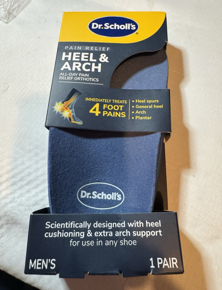 Dr. Scholl’s Heel & Arch Pain Relief Orthotic Insoles 3/4 Length Men 8-12