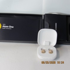 Audien Atom One OTC Hearing Aids Wireless, Rechargeable, Beige Brand New