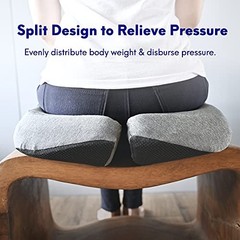 Cushion Lab Patented Pressure Relief Seat Cushion for Long Sitting Hours Black