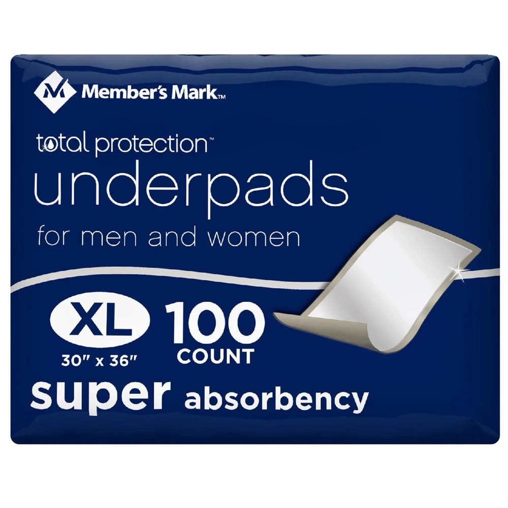 Member’s Mark Total Protection Underpads for Men and Women, 30″ x 36″ (100 ct.)