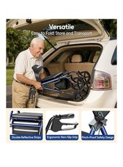 NEW Bluelog Rollator Walker With Seat Blue Color 350 Lb Model FST912