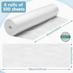 Tudomro 6 Roll Disposable Non Woven Bed Sheets 24 x 71 Inch Massage White