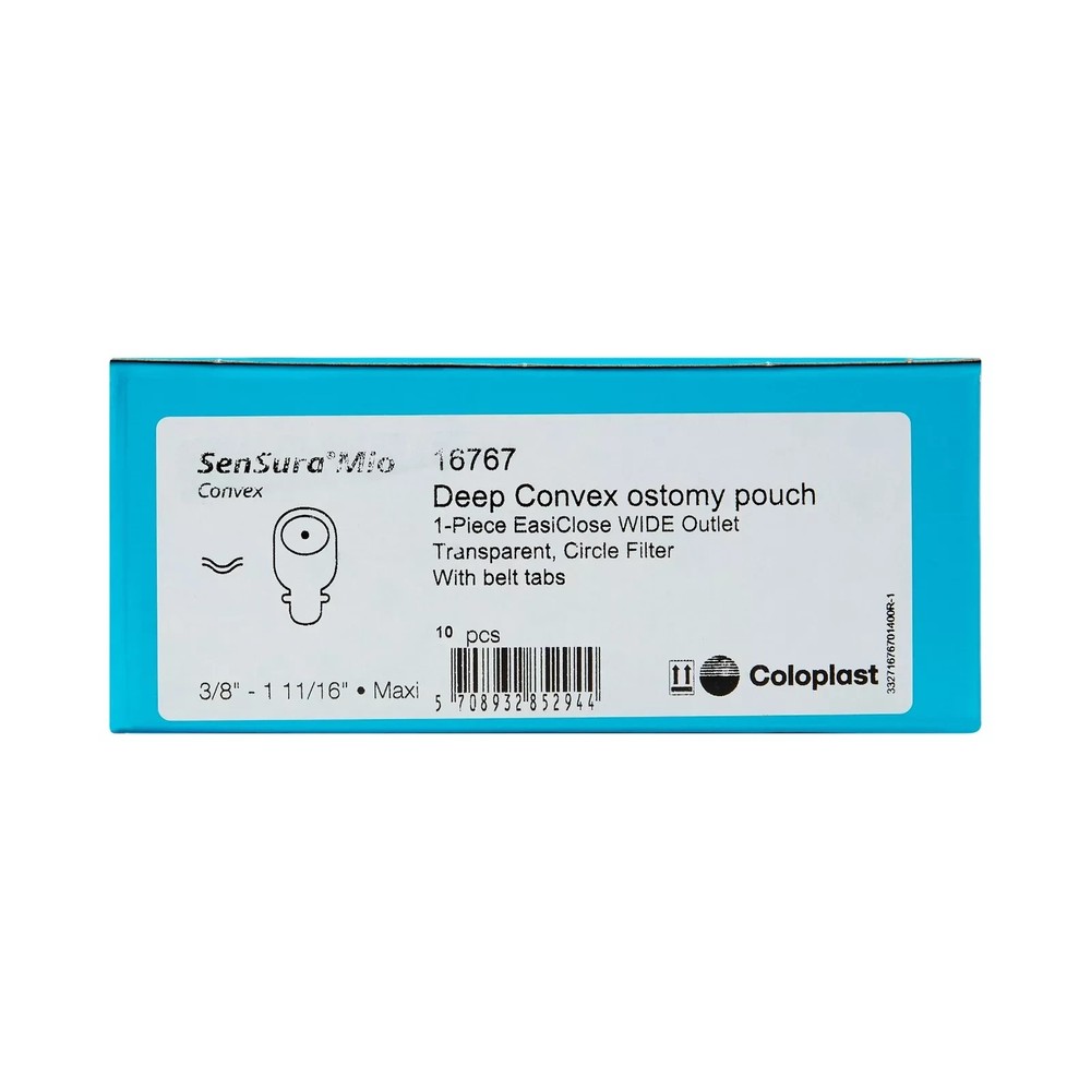 10 Coloplast 16767 Ostomy Pouches Deep Convex 3/8″ – 1 1/16″ Maxi Exp 7/2026-27