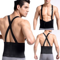 Heavy Duty Lift Lumbar Lower Back Waist Support Belt Brace Suspenders Work