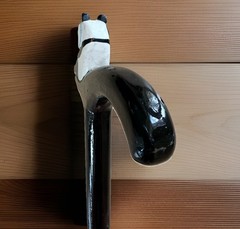 Decorative Panda Bear Walking Cane Hand Painted Bamboo Motif Brown Collector Stk