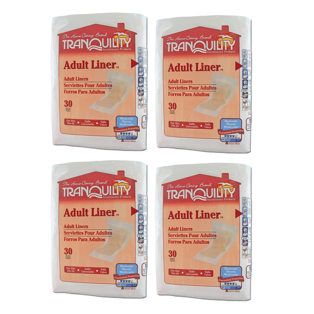 Tranquility Adult Liner, 24 Inch Length, Light Absorbency, Case of 120