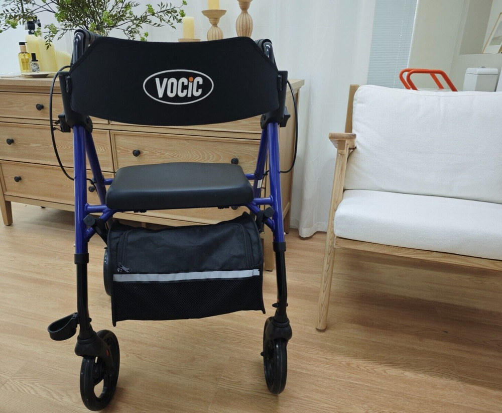 Walkers for Seniors, Rollator Walker with SeatSupports 330lb, 8″ Big Wheels-used