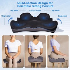 Seat Cushion for Hip Coccyx Pressure Relief, 6in Thick Extra Large Ergonomic …