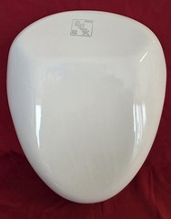 Vintage 1940s Jones Relax White Black Edge Porcelain Enamel Metal Bed Pan