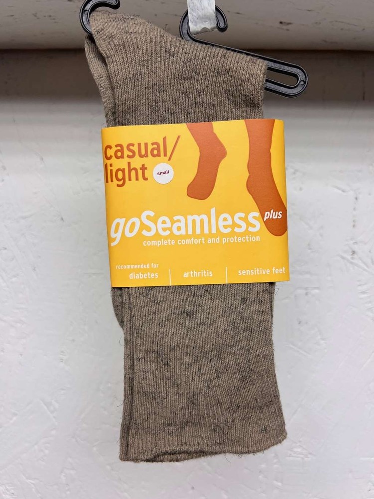 GoSeamless Casual Light Socks Beige Small – Arthritis Sensitive Feet