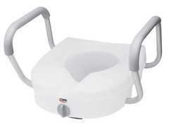 Carex B304 Elevated Toilet Seat with Arms ADA Compliant 4in 300 lb White
