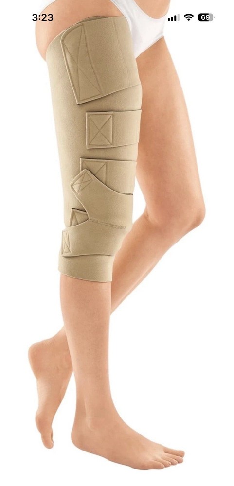 Medi Circaid Juxtafit Essentials Upper RIGHT Leg With Knee- Medium Beige New!