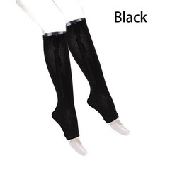 Zipper Compression Socks Men Women Open Toe Knee High 15-20mmHg Support Stocking