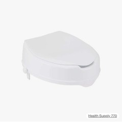 NEW DRIVE MEDICAL RTL12064 ROUND RAISED TOILET SEAT WITH LOCK, STANDARD SEAT, 4″