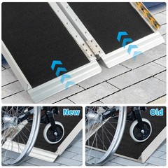 6FT New Aluminum Folding Mobility Design Slip Resistant Surface Wheelchair Ramp