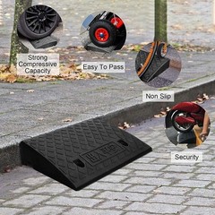 2/4/6PCS Rise Heavy Duty Rubber Driveway Threshold Curb Ramp For Wheelchair Cars