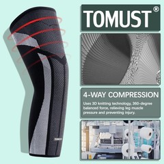Full Leg Compression Sleeve 2 PCS XXXL Thigh Calf Support Knee Brace Anti Slip