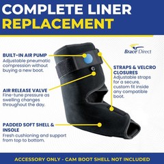 Brace Direct Replacement Liner For Short Air Walker Boot Foot Fracture Sprain